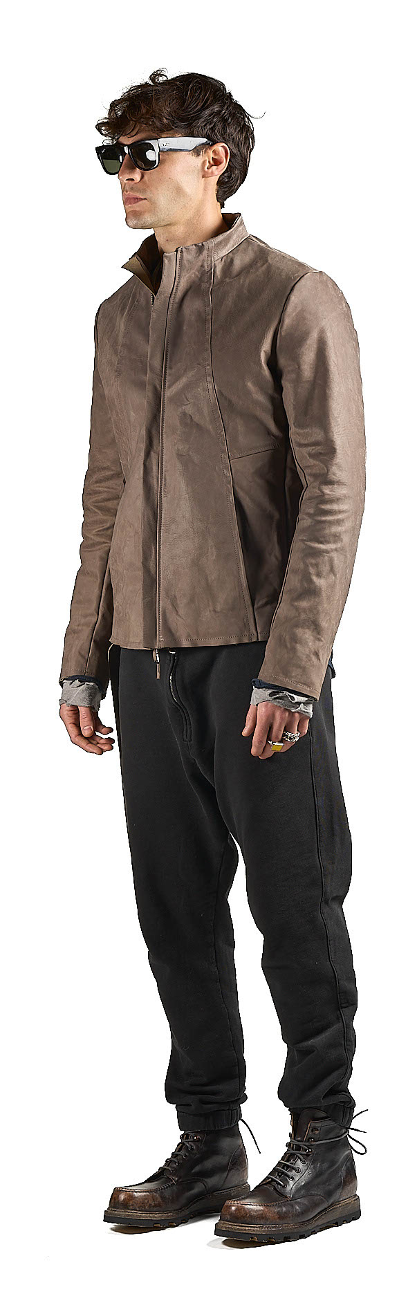 DANIELE BASTA LEATHER AND SILVER JACKET